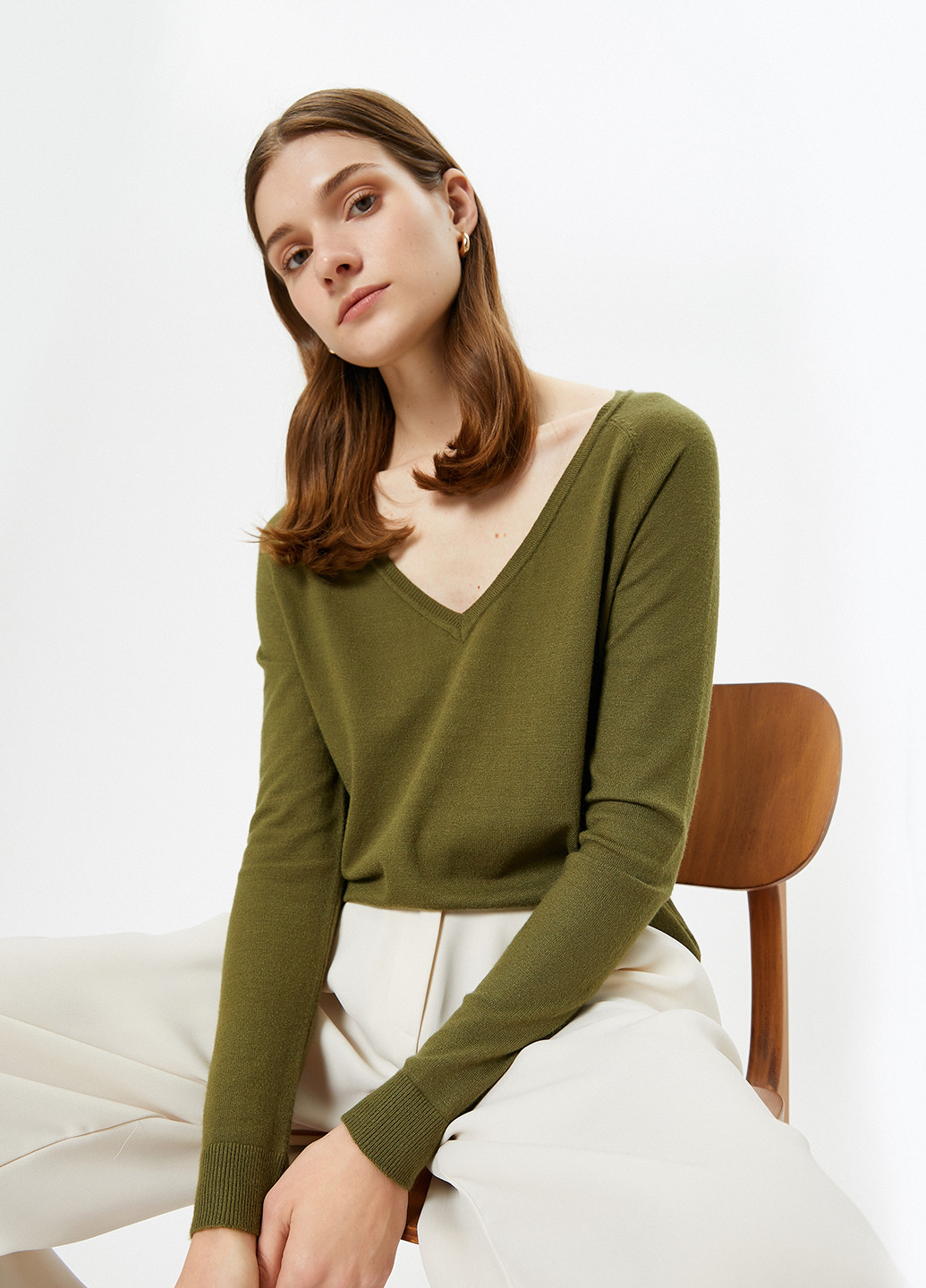 Зеленый демисезонный пуловер пуловер KOTON