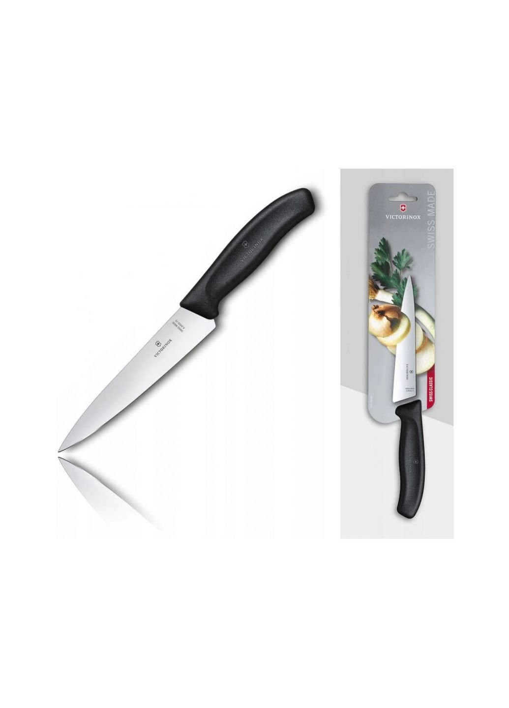 Кухонный нож SwissClassic Kitchen 15 см Black (6.8003.15B) Victorinox (254077633)
