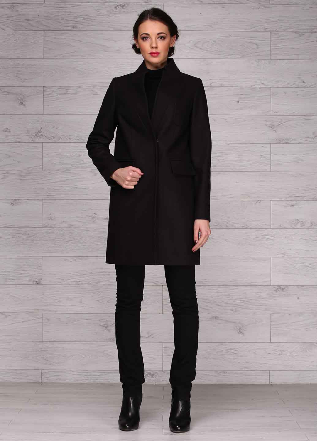 Черное демисезонное Пальто на пуговицах Bella Bicchi