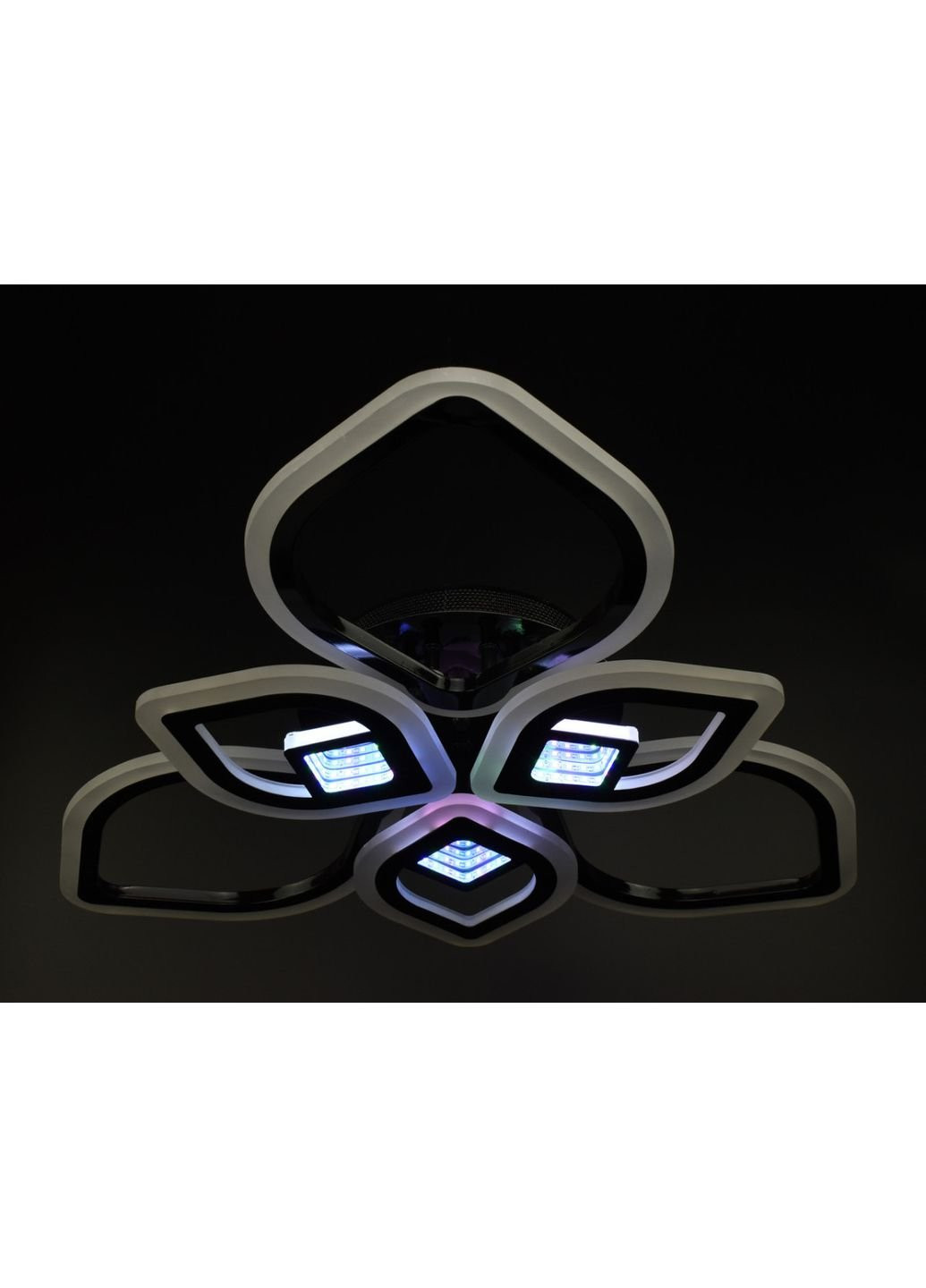 Люстра стельова LED з пультом A2721/3+3-3D-bk Чорний 10х60х60 см. Sunnysky (253628745)