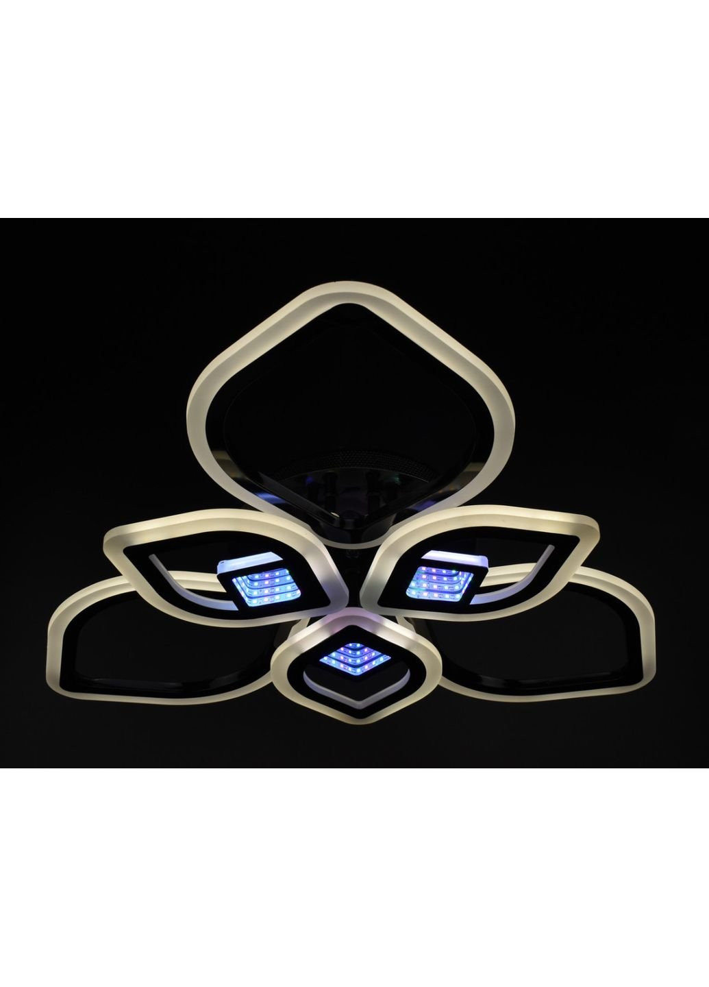 Люстра стельова LED з пультом A2721/3+3-3D-bk Чорний 10х60х60 см. Sunnysky (253628745)