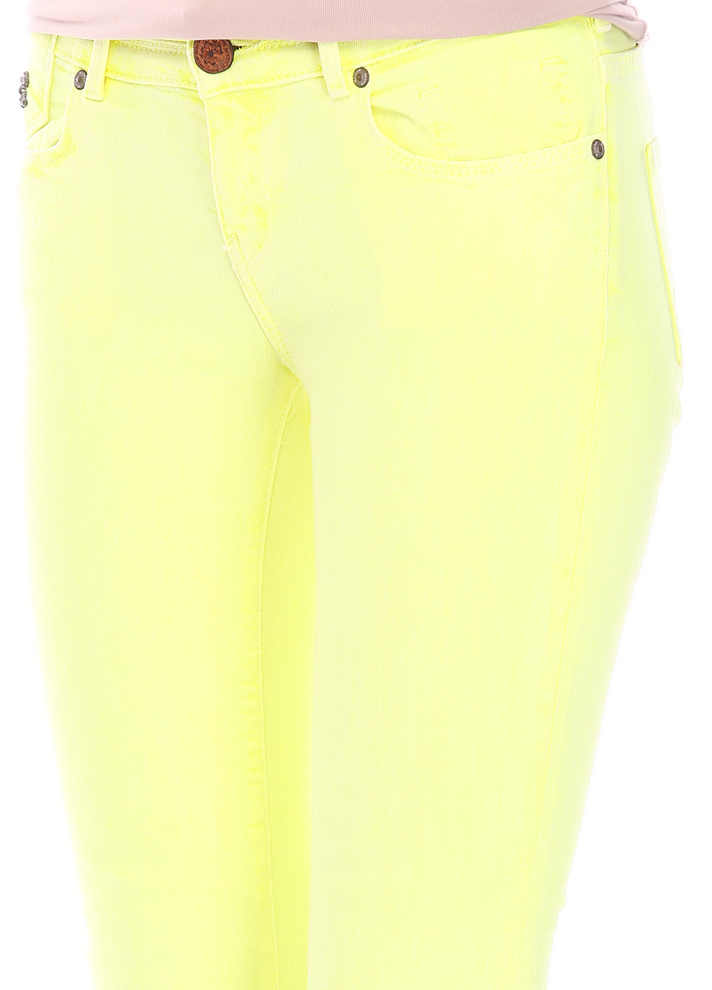 Лимонно-зеленые кэжуал летние зауженные брюки Maison Scotch