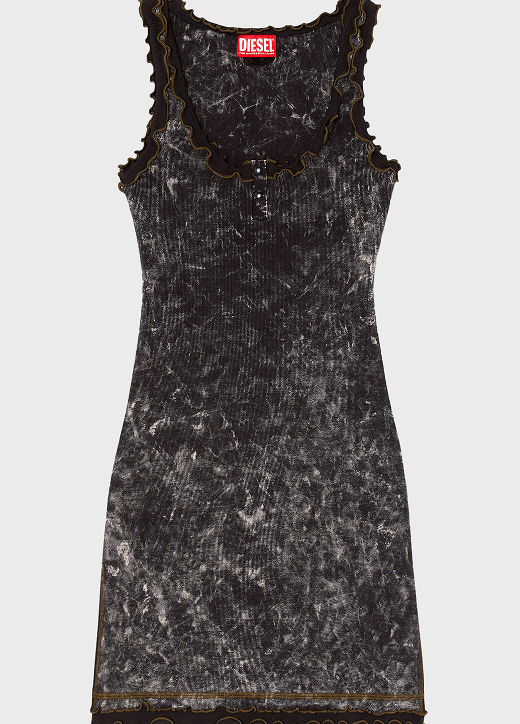 Черное кэжуал платье платье-майка Diesel тай-дай