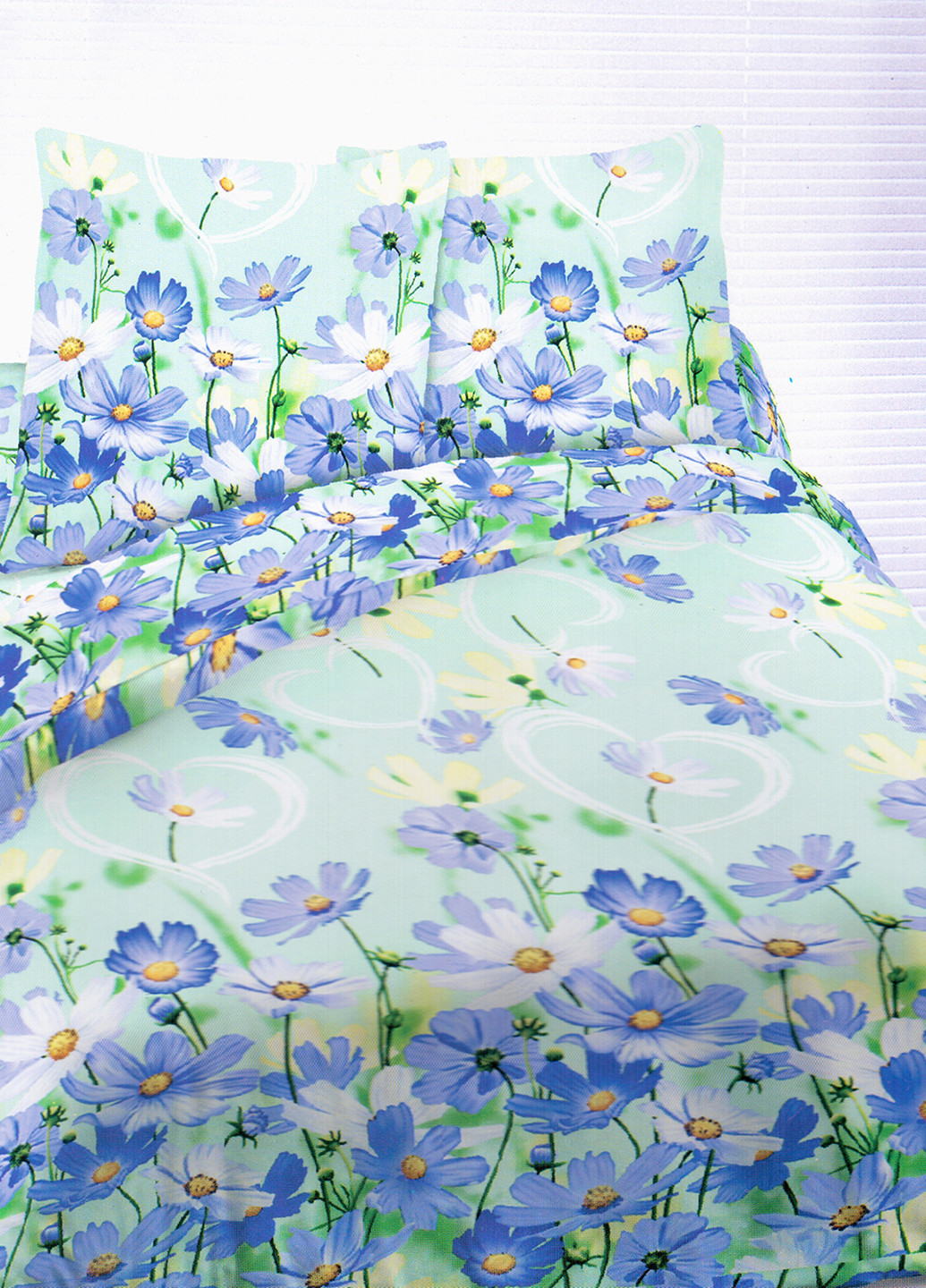 КПБ (семейный) Leleka-Textile цветочное голубое