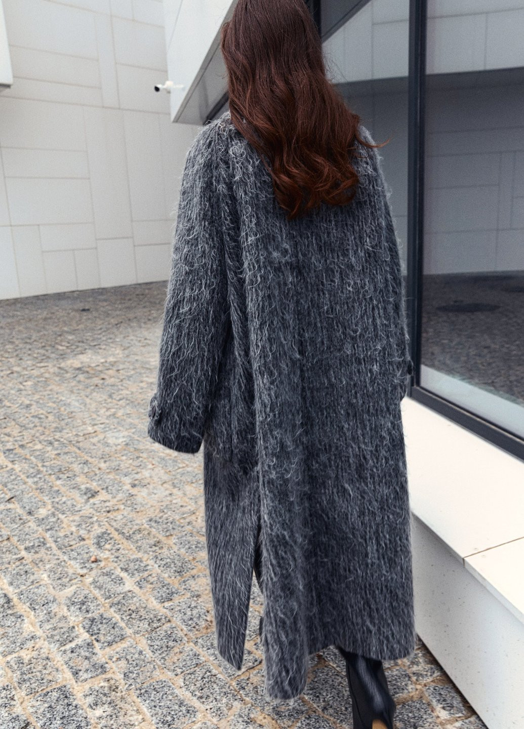 Сіре демісезонне Пальто оверсайз Gepur