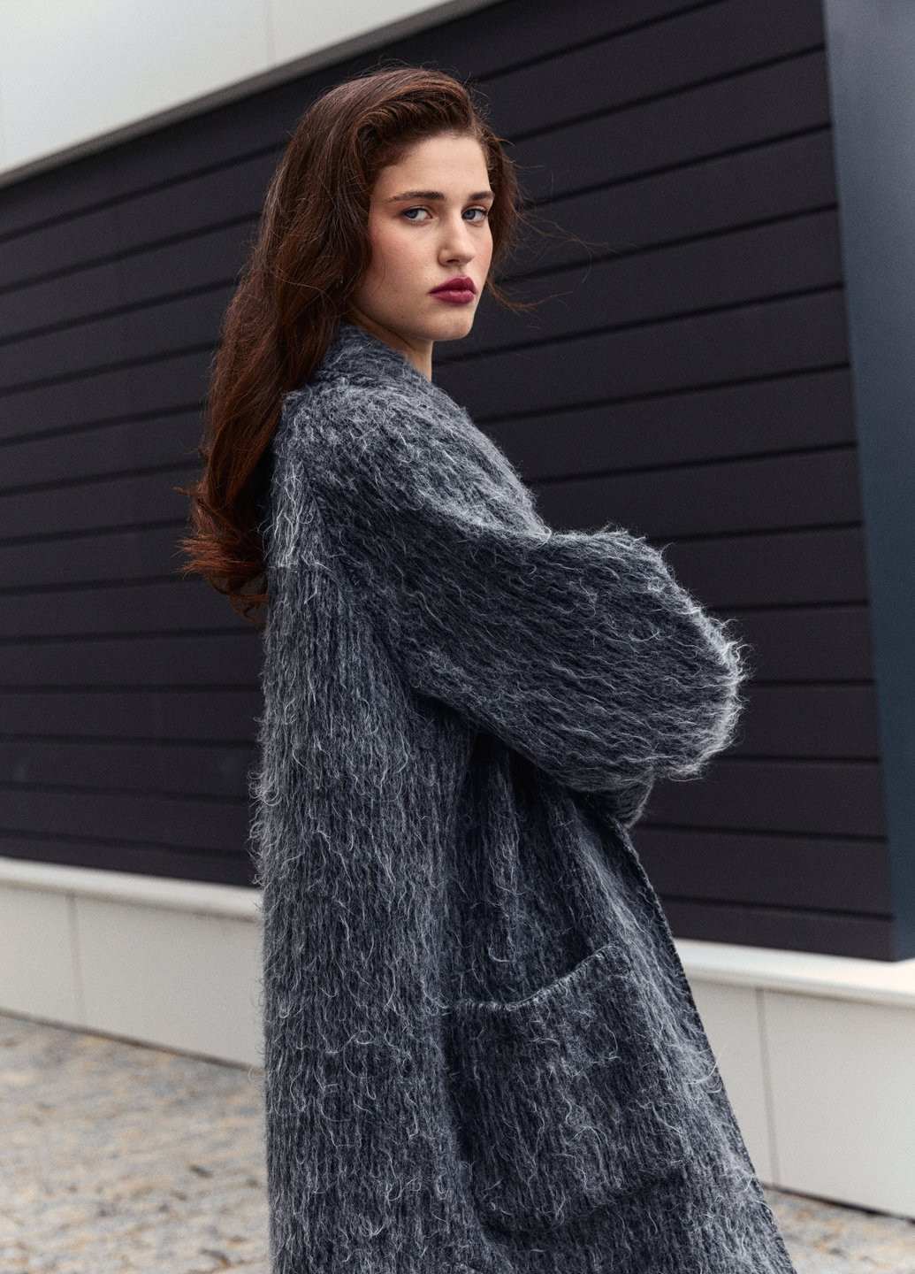 Сіре демісезонне Пальто оверсайз Gepur