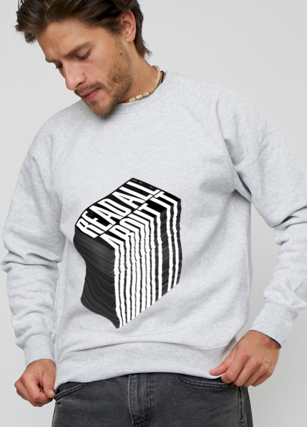 Серый свитшот мужской YAPPI (198688778)