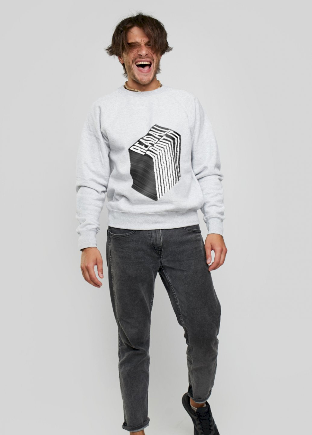 Серый свитшот мужской YAPPI (198688778)