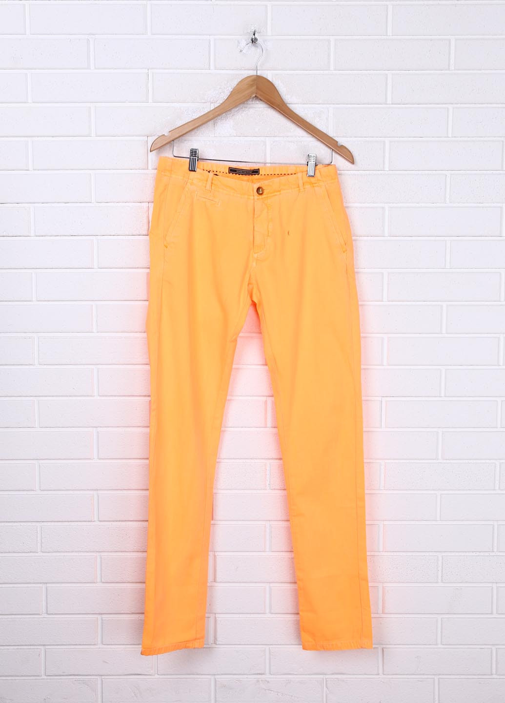Оранжевые кэжуал летние прямые брюки Zara