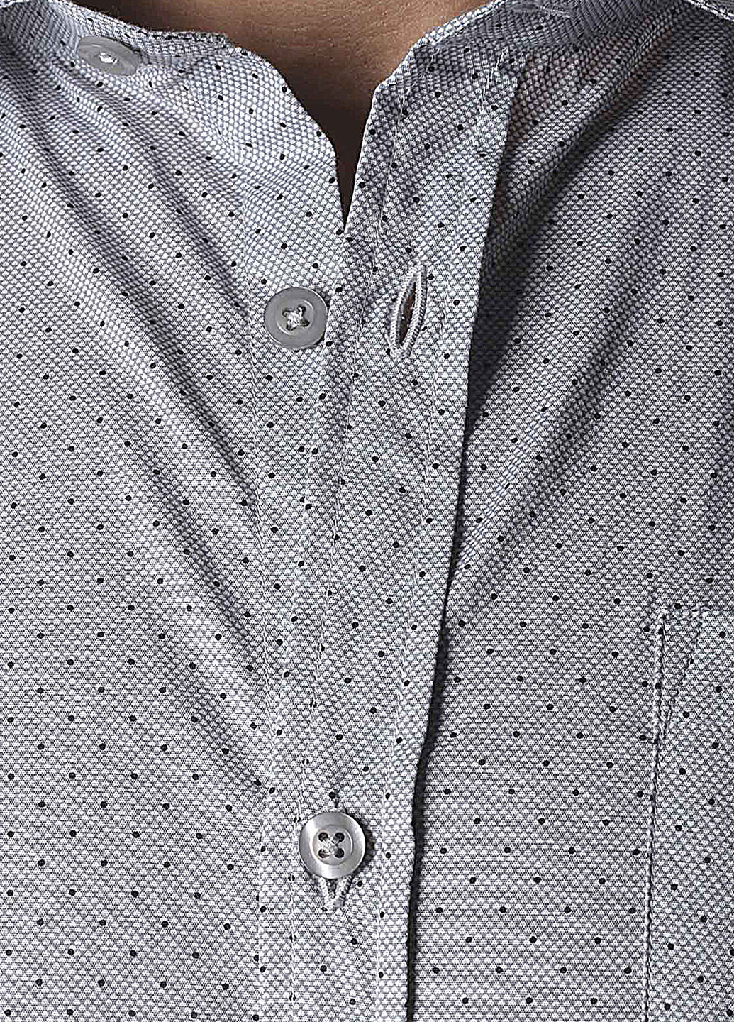 Светло-серая кэжуал рубашка в горошек Made in Italy