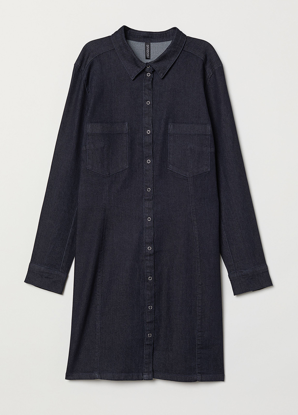 Темно-синя джинсова сукня сорочка H&M меланжева