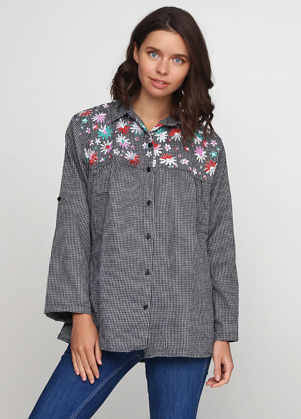 Черная кэжуал рубашка в клетку Red Queen