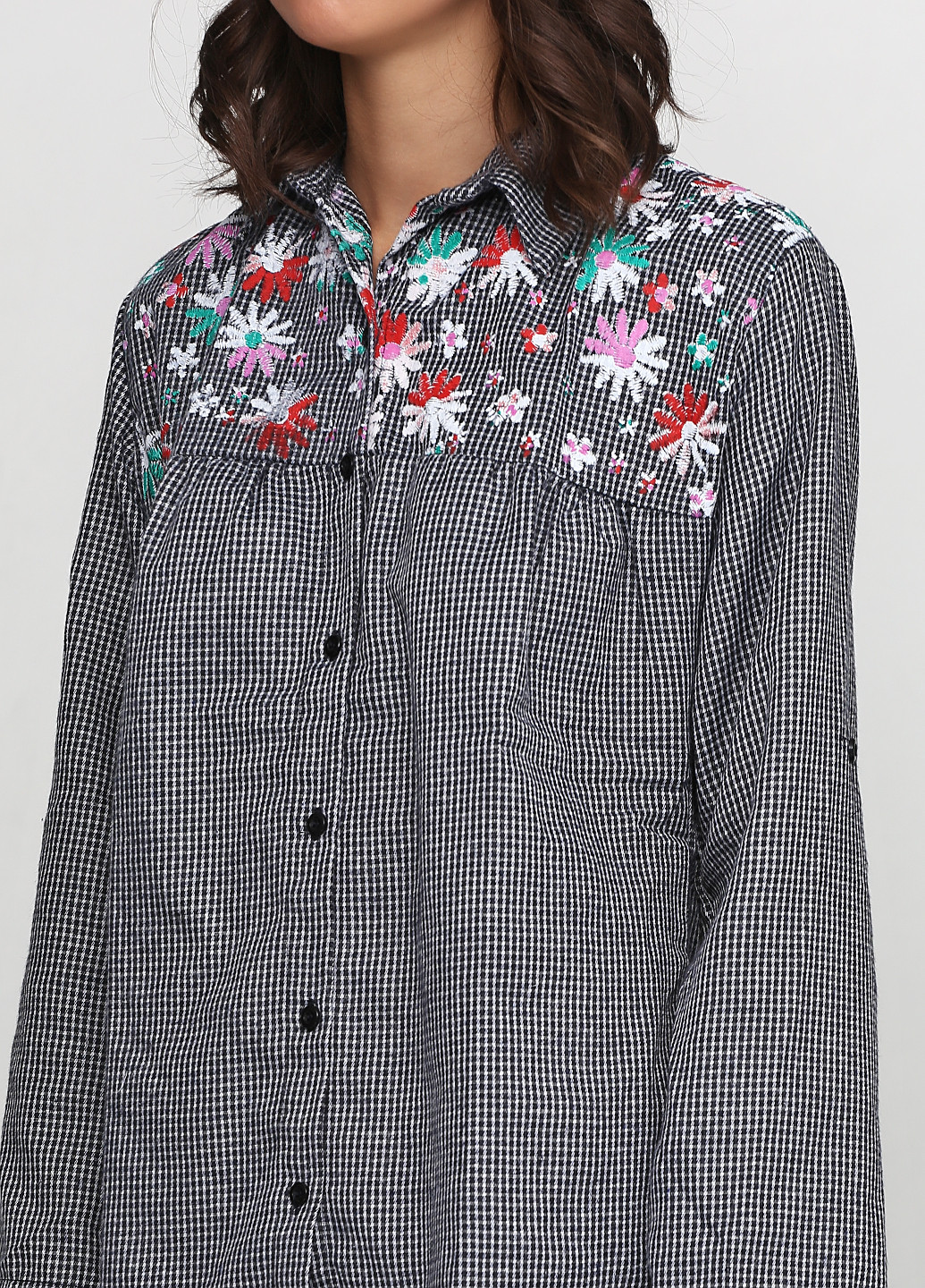 Черная кэжуал рубашка в клетку Red Queen