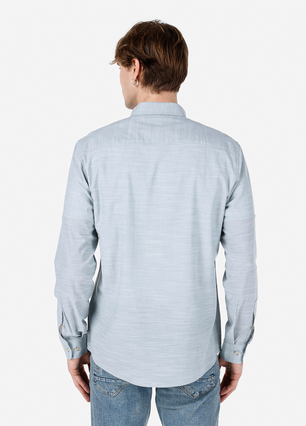 Серо-голубой кэжуал рубашка меланж Colin's