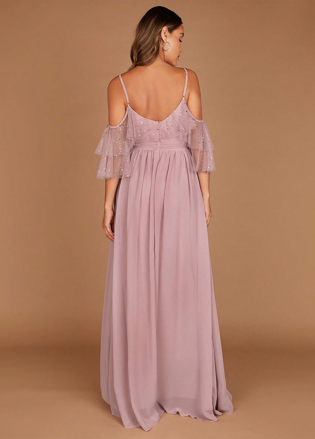 Світло-рожева вечірня сукня з відкритими плечима, а-силует SHEIN однотонна