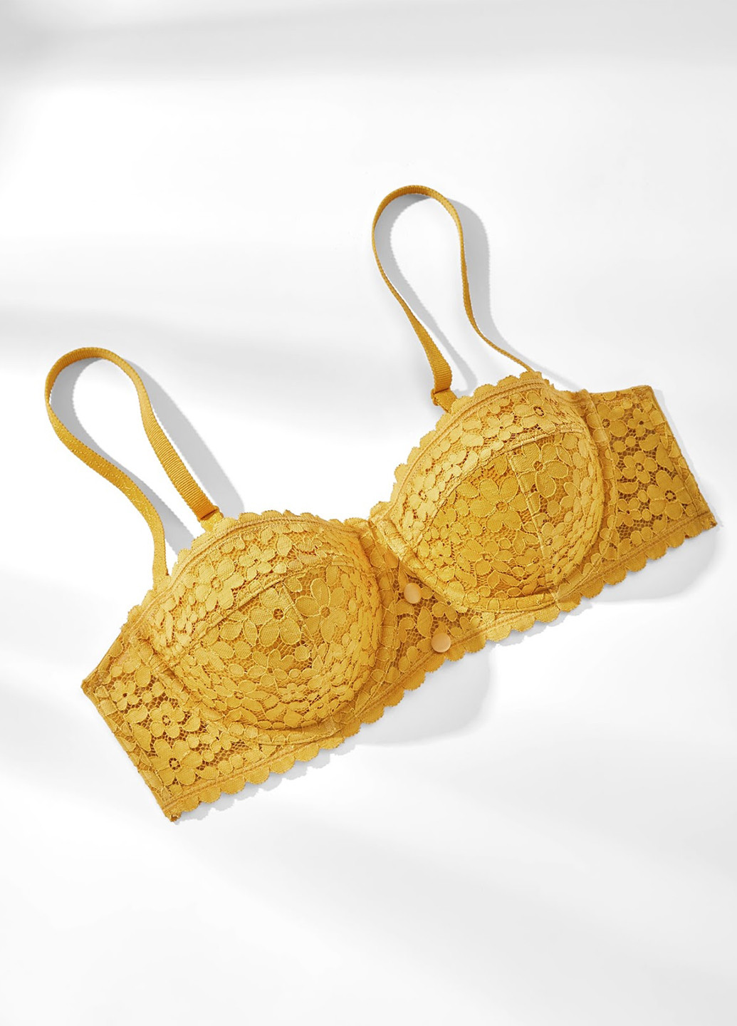 Жовтий балконет бюстгальтер SHEIN з кісточками поліамід, гіпюр