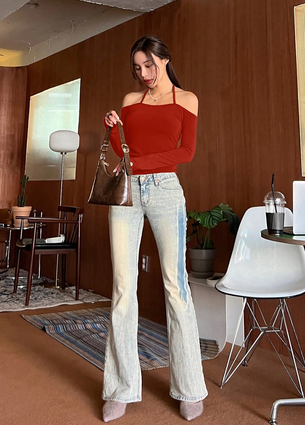 Терракотовая блуза SHEIN