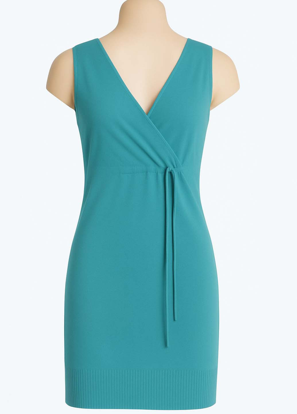 Бірюзова кежуал сукня на запах Sassofono однотонна