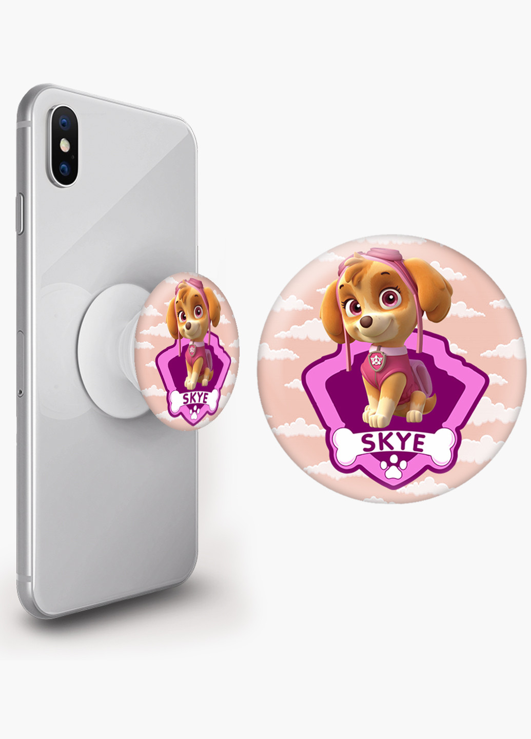 Попсокет (Popsockets) тримач для смартфону Щенячий патруль (PAW Patrol) (8754-1609) Чорний MobiPrint (216748244)