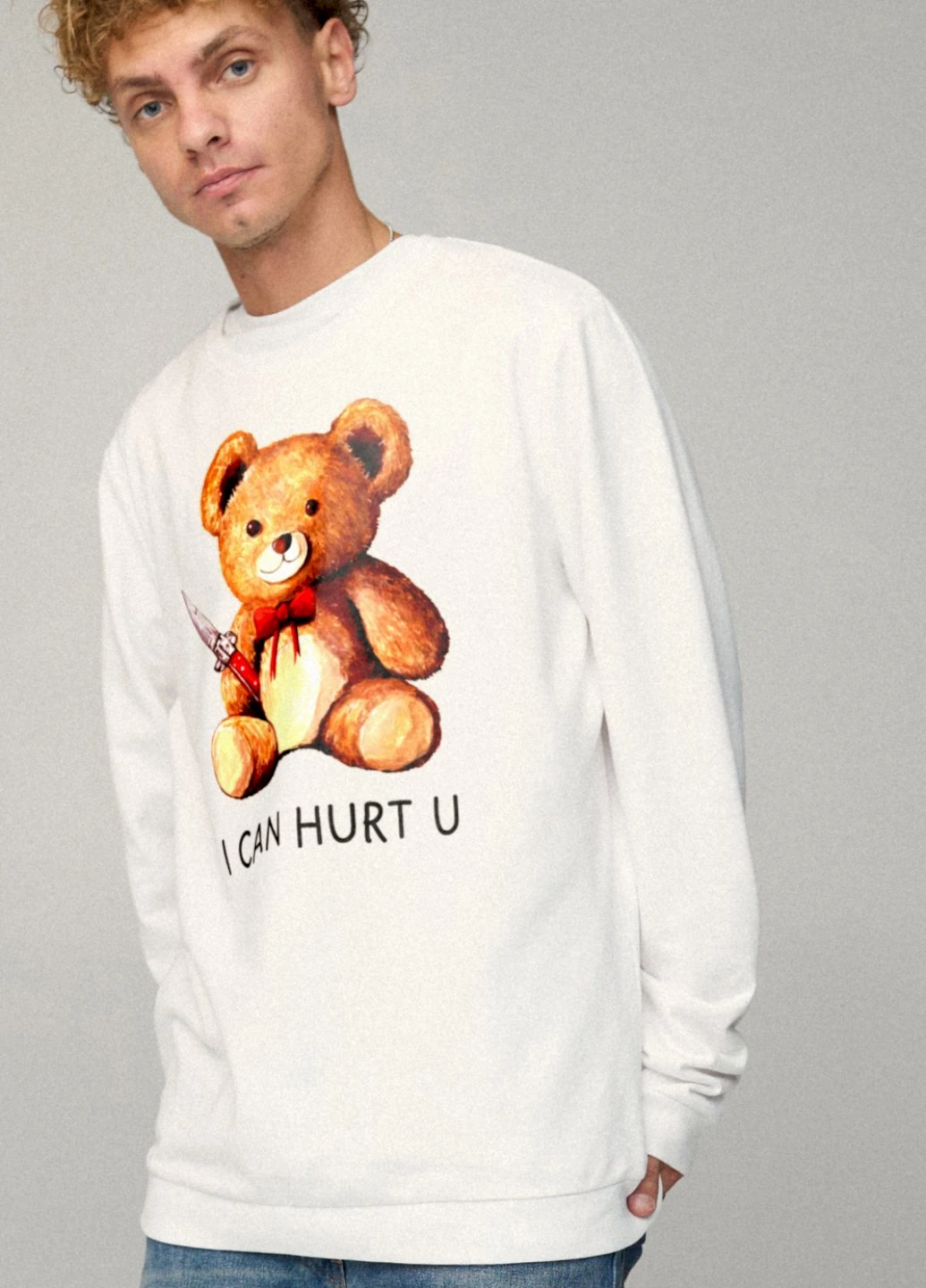 Білий свитшот мужской oversize /no flis/ YAPPI малюнок (254557553)