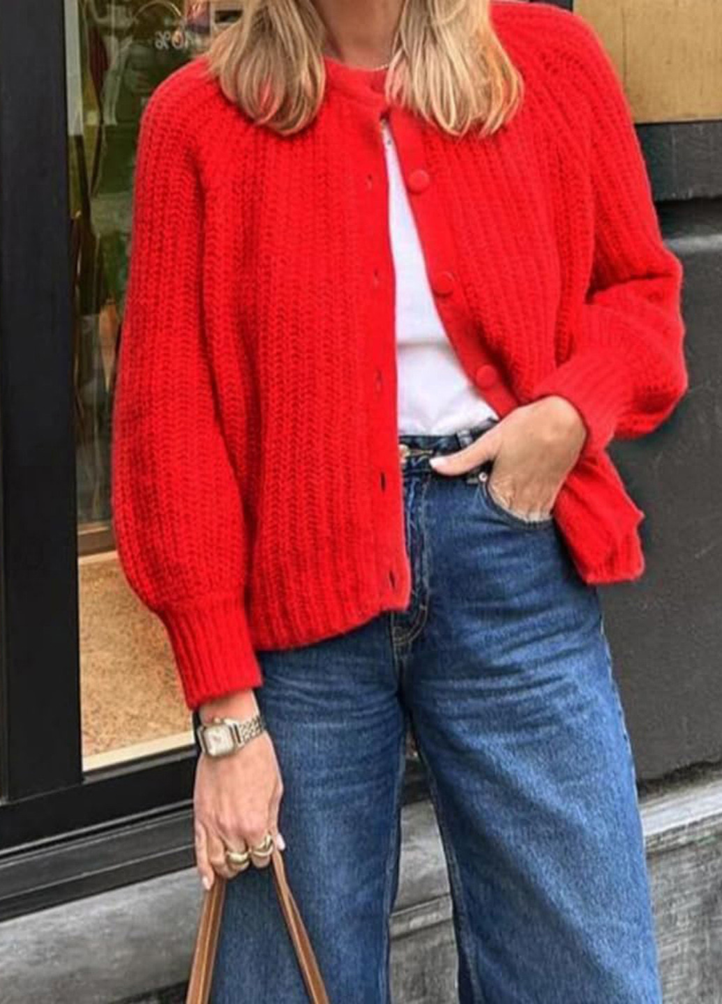 Красный демисезонный кардиган SHEIN