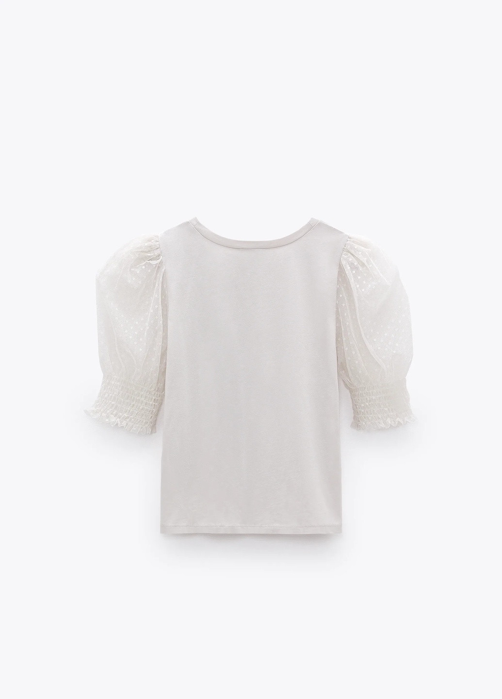 Светло-серая летняя футболка Zara