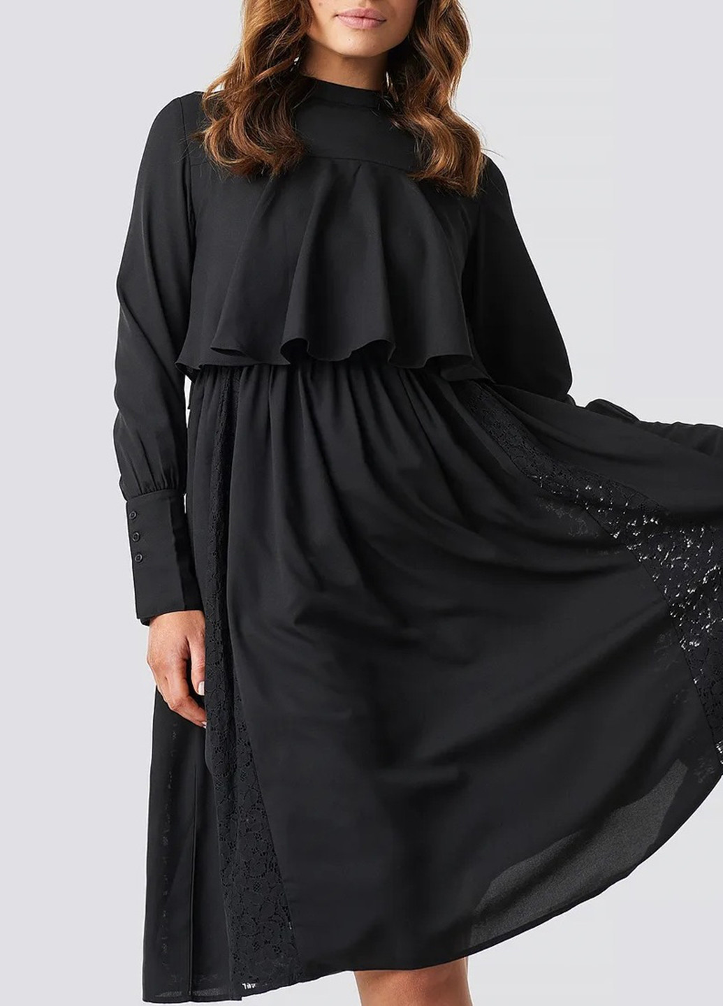 Чорна кежуал сукня кльош NA-KD однотонна