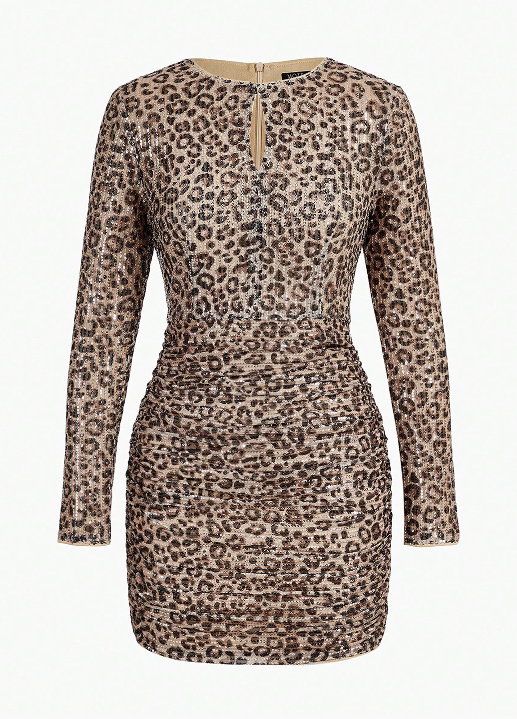 Світло-коричнева вечірня сукня силуетна SHEIN леопардовий
