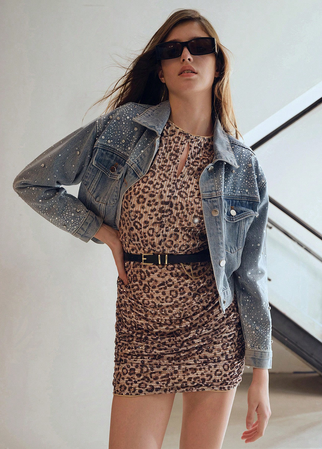 Світло-коричнева вечірня сукня силуетна SHEIN леопардовий