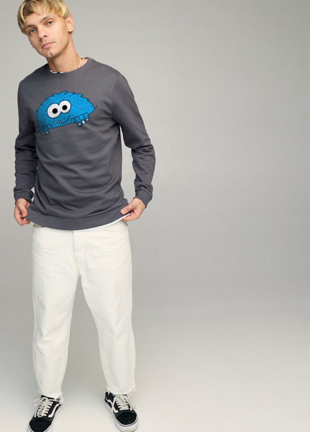 Темно-серый свитшот мужской basic /no flis/ YAPPI (252258571)