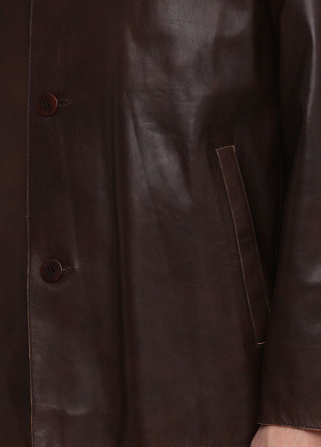 Шоколадная демисезонная куртка кожаная JCC