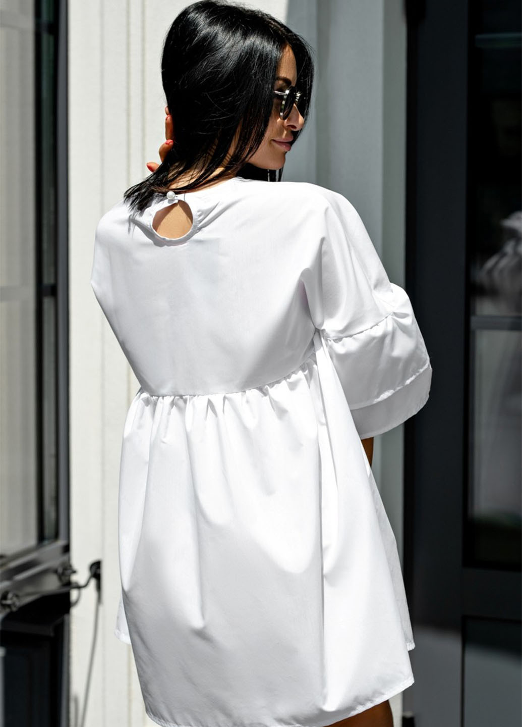 Білий кежуал сукня агата Anika однотонна