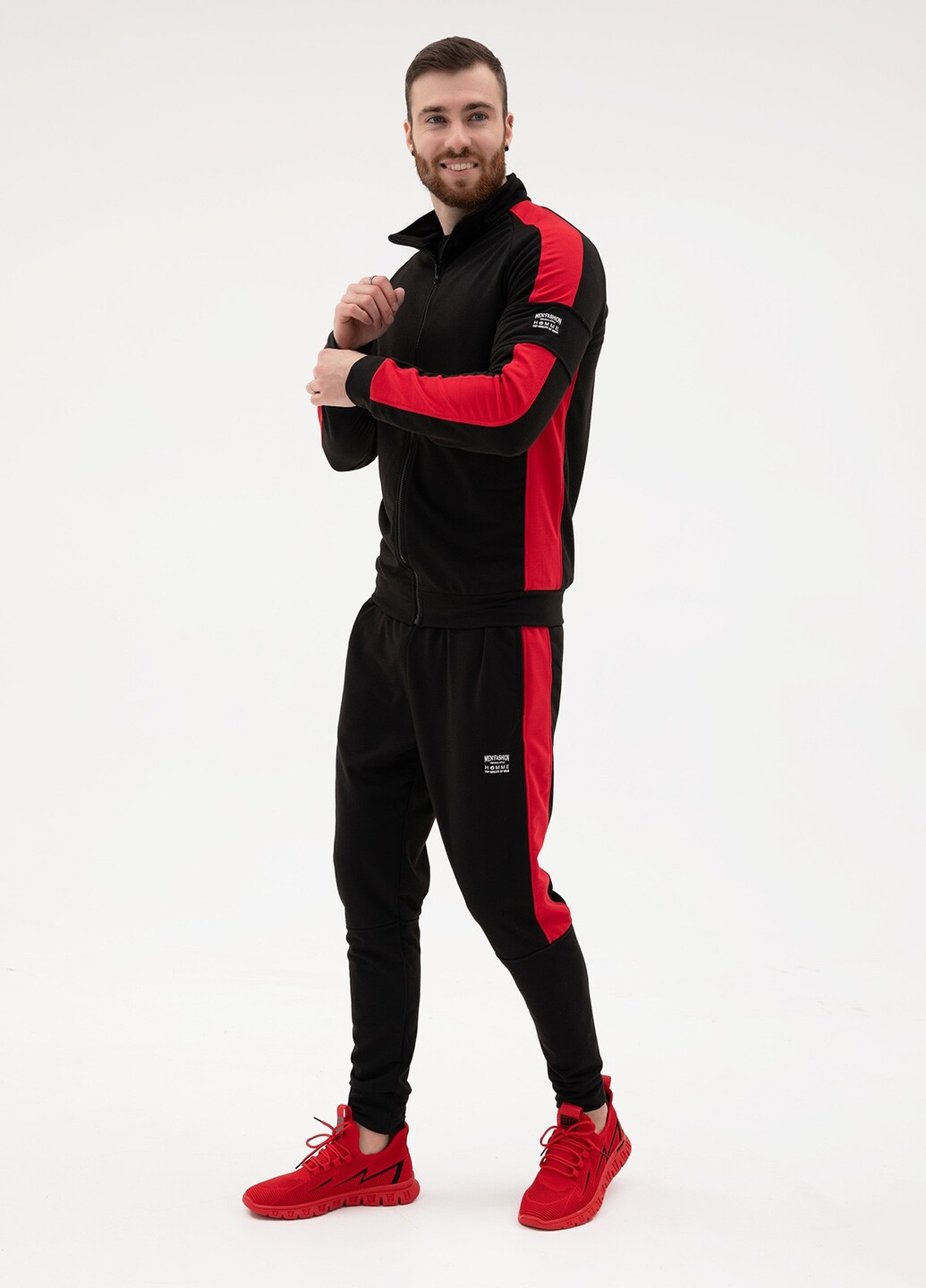Чорний демісезонний чоловічі спортивні костюми ISSA PLUS