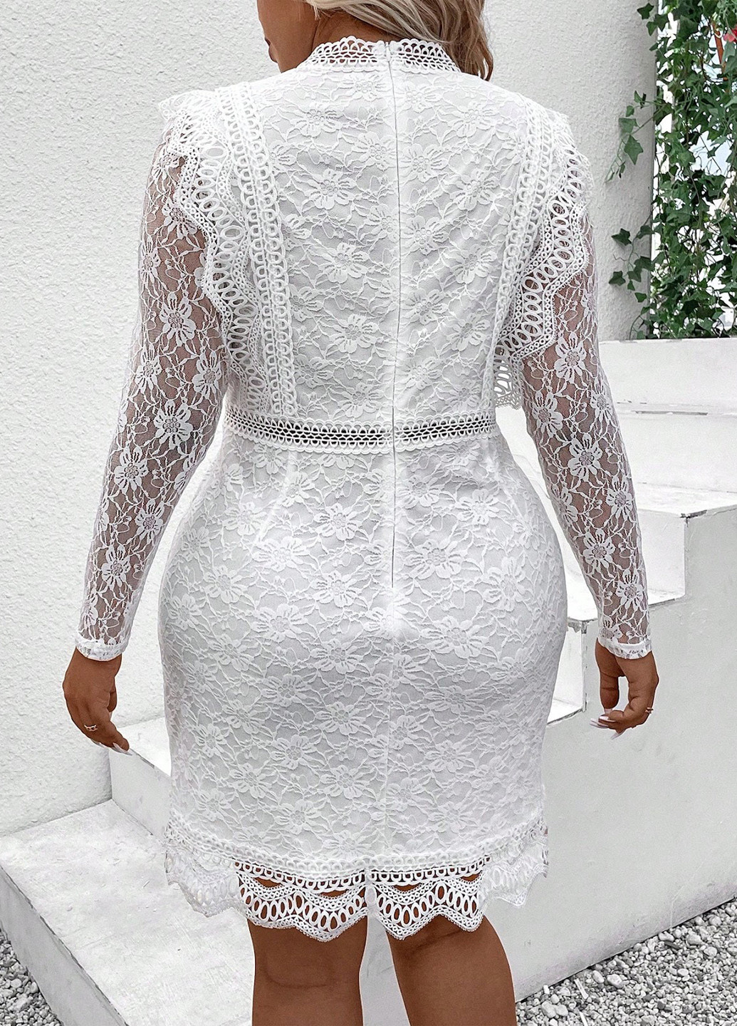 Белое праздничный платье SHEIN однотонное