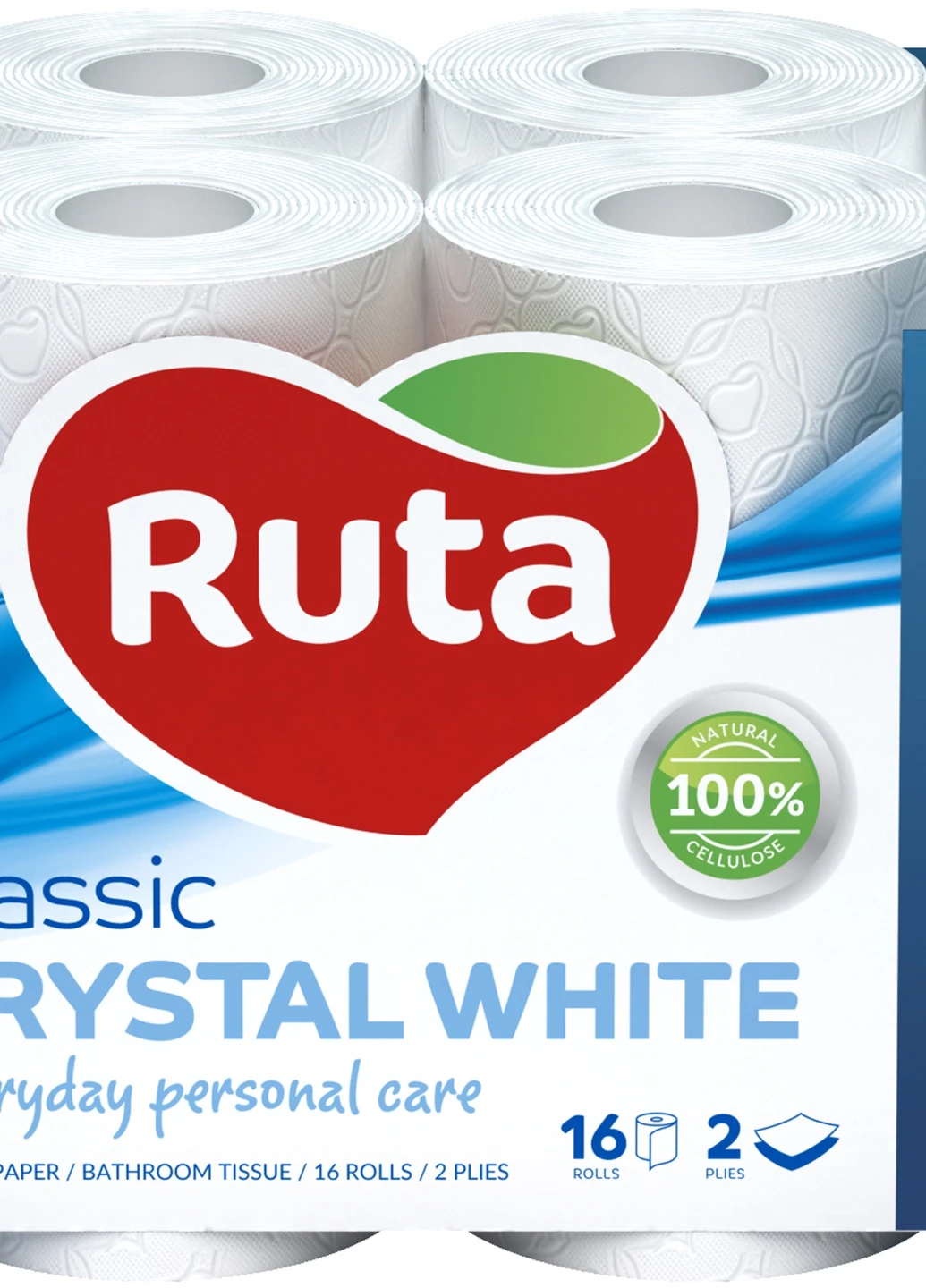 Туалетний папір Classic 16 рулонів 2 кулі Біла Ruta (249162750)