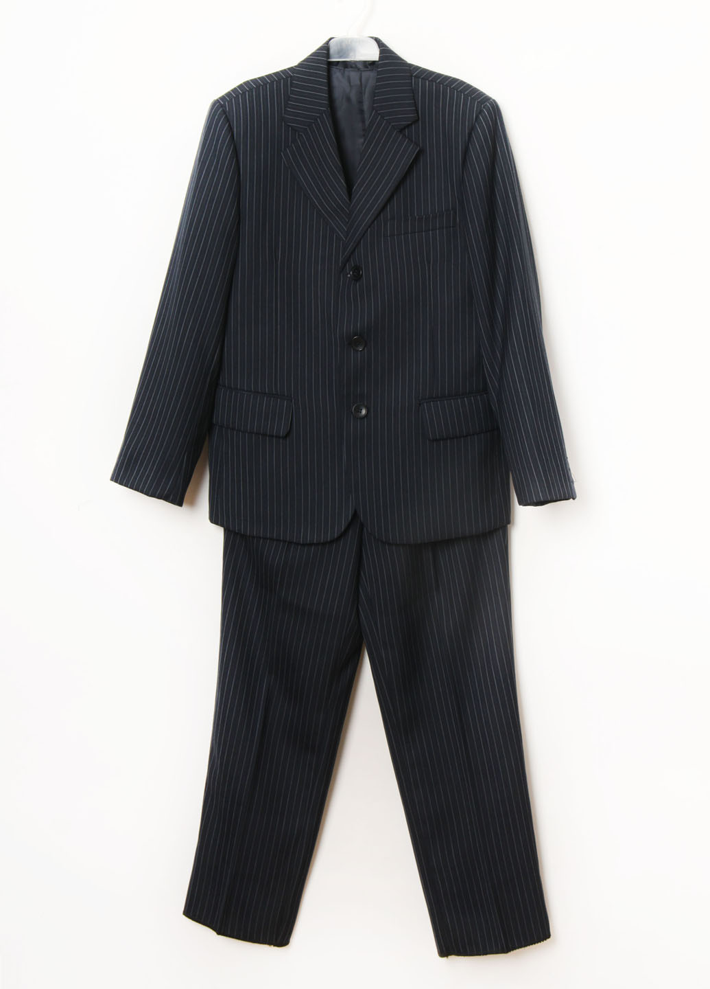 Темно-синий демисезонный костюм (пиджак, жилет, брюки) тройка Mtp