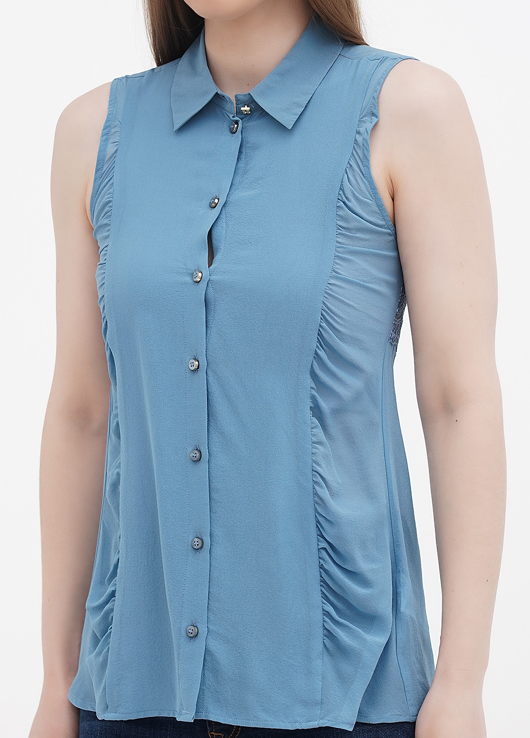 Светло-синяя кэжуал рубашка однотонная Liu Jo