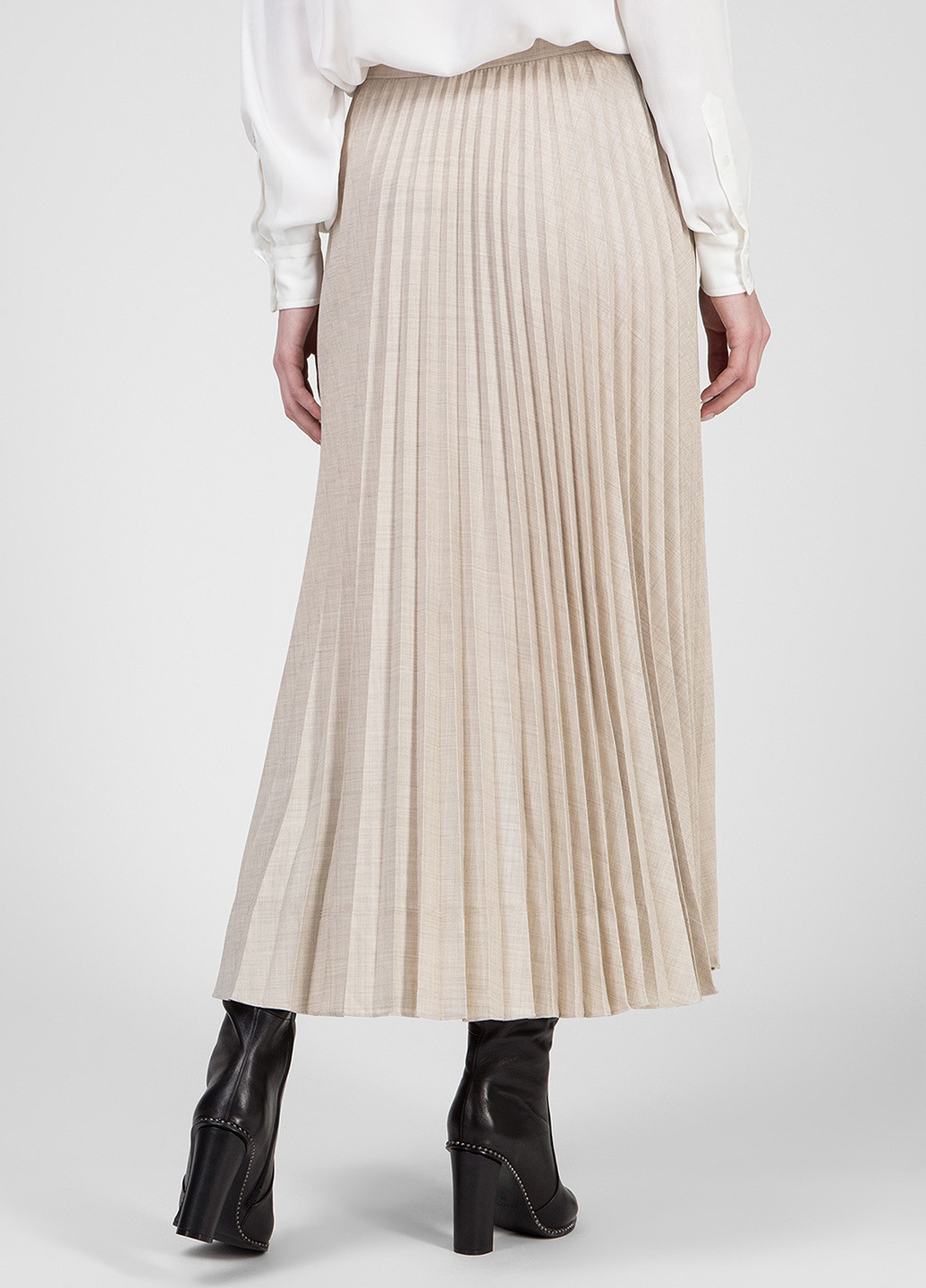 Светло-бежевая кэжуал однотонная юбка Calvin Klein плиссе