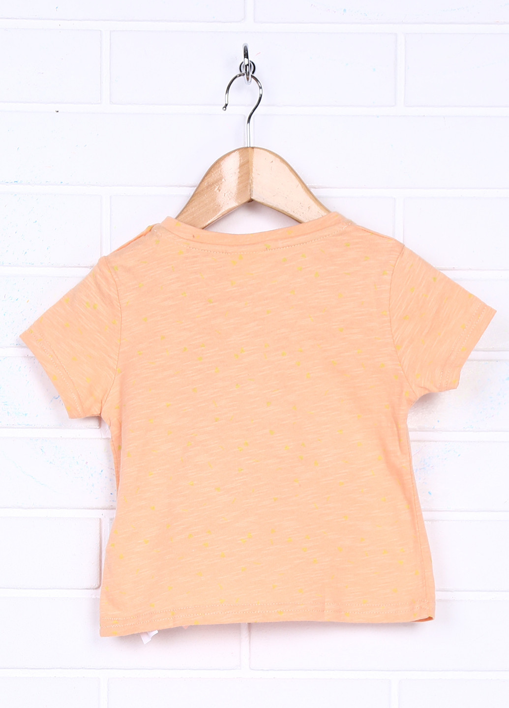 Персиковая летняя футболка с коротким рукавом Zara
