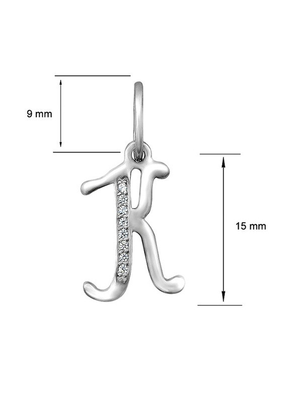 Серебряная кулон подвеска буква К UMAX (239968364)