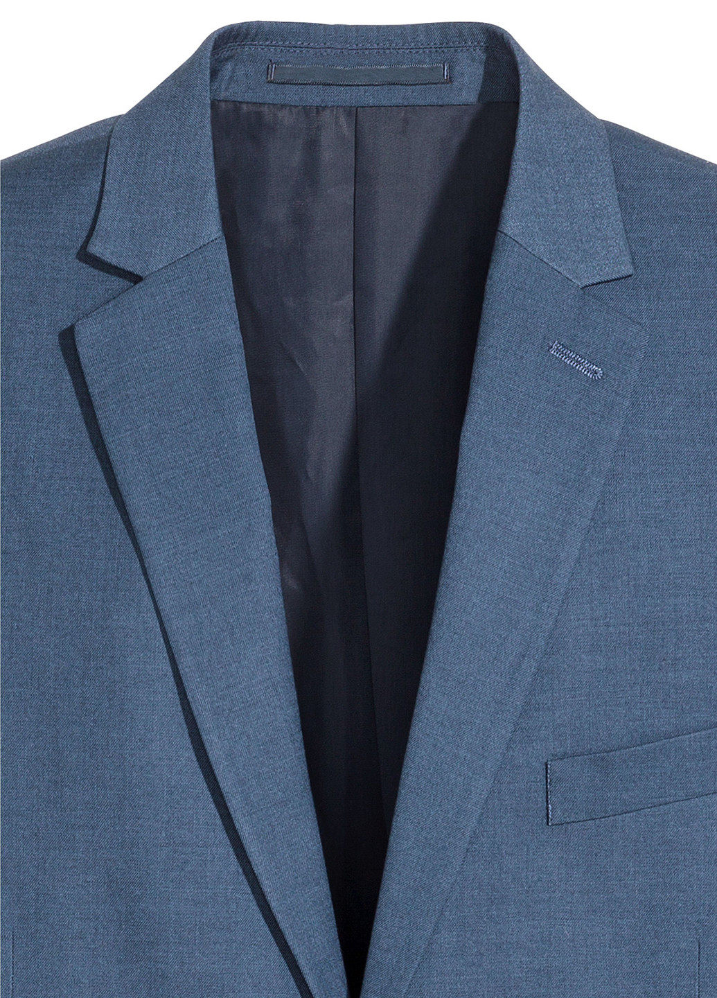 Пиджак H&M с длинным рукавом однотонный тёмно-синий деловой