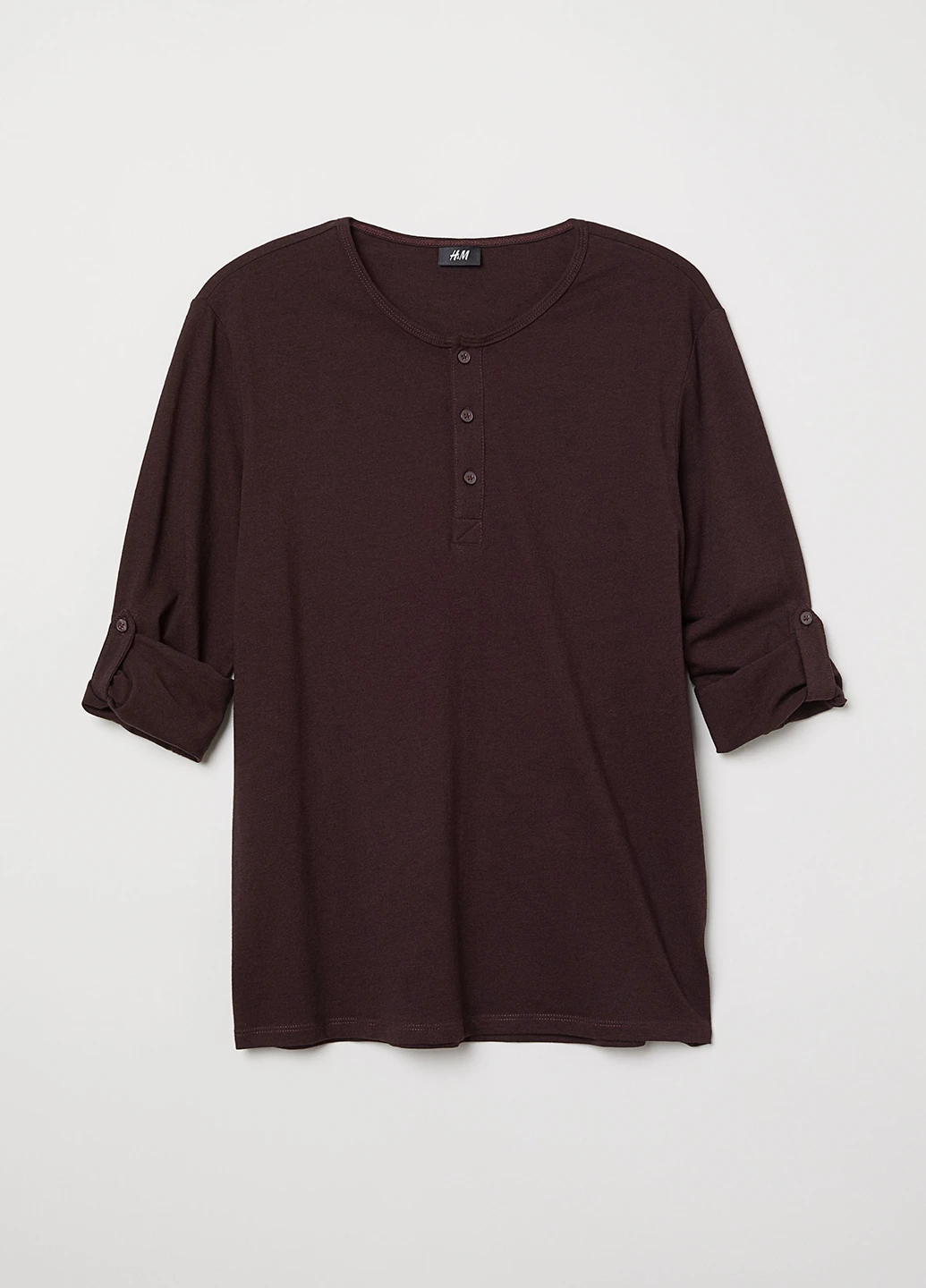 Лонгслів H&M меланж темно-бордовий кежуали бавовна