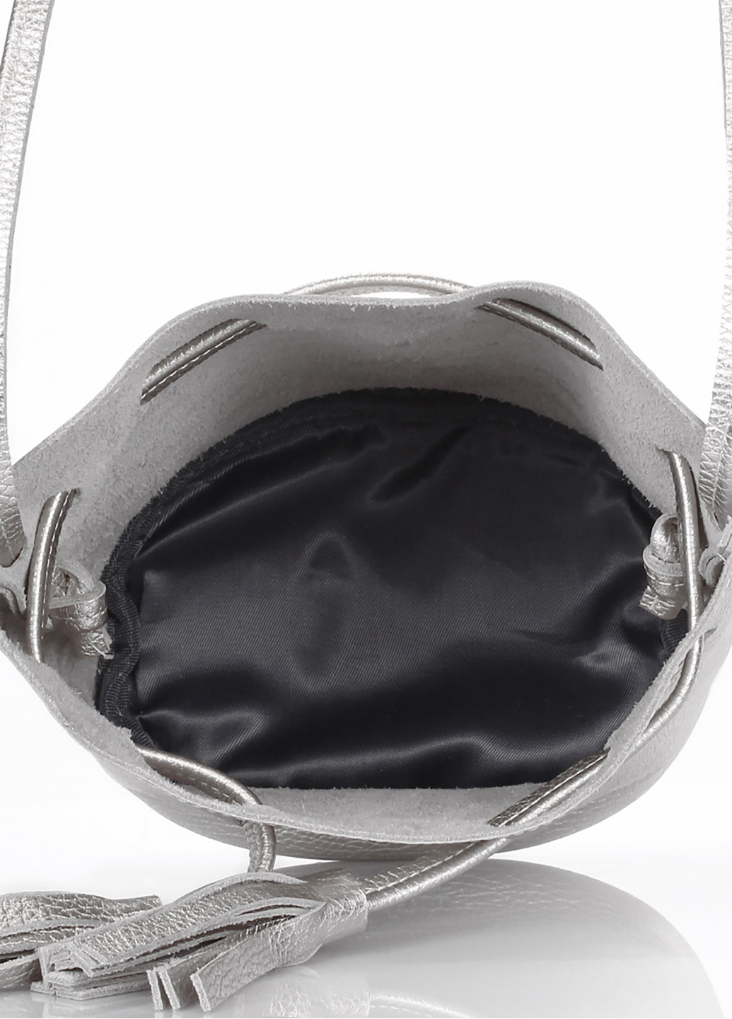 Шкіряна сумочка на зав'язках Bucket 17х20 см PoolParty (252415285)