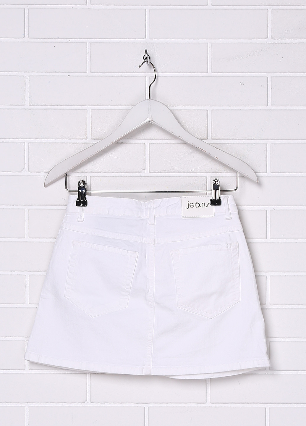 Белая джинсовая однотонная юбка Simonetta Jeans мини