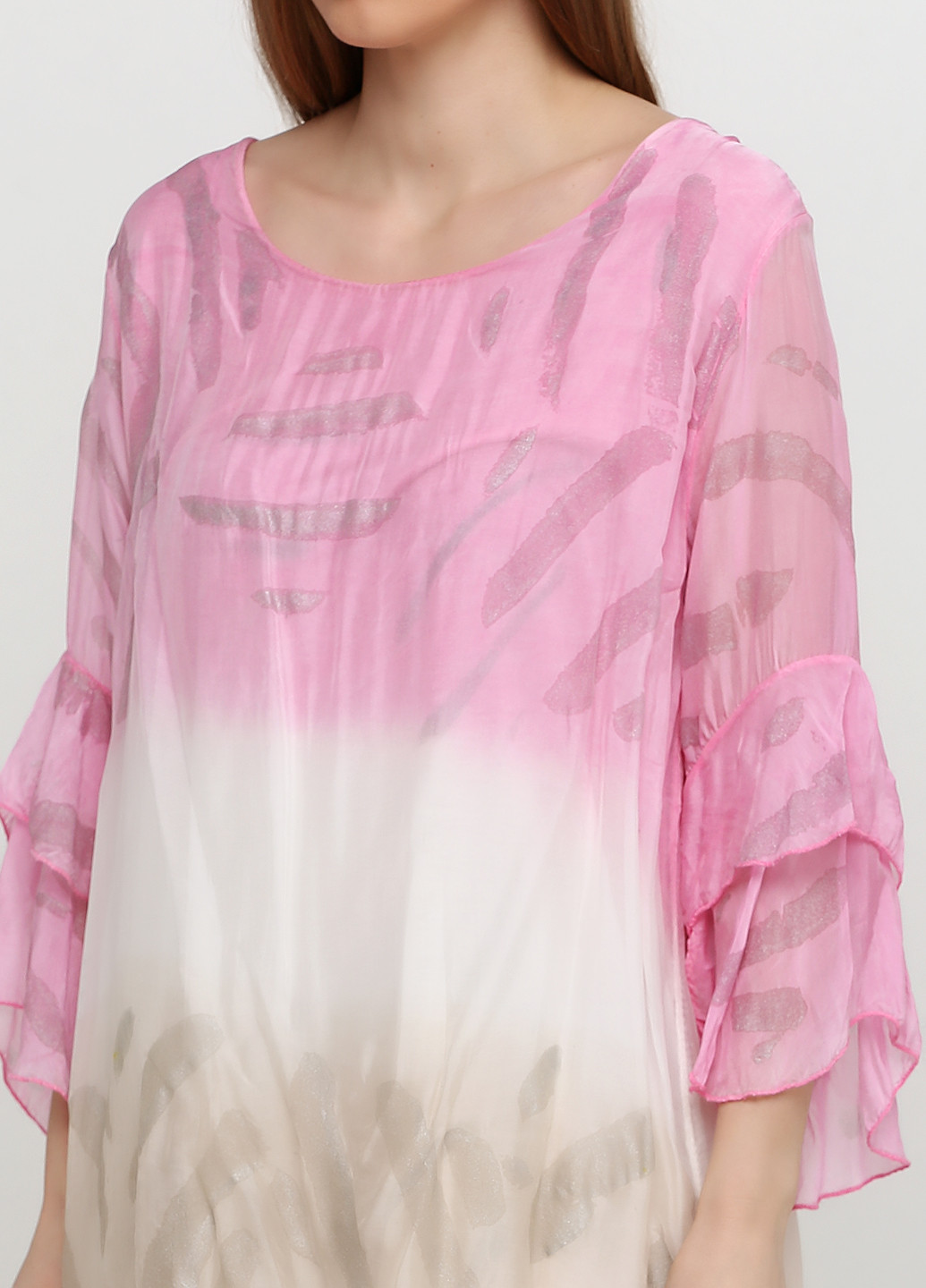 Розовое кэжуал платье Moda in Italy градиентное ("омбре")