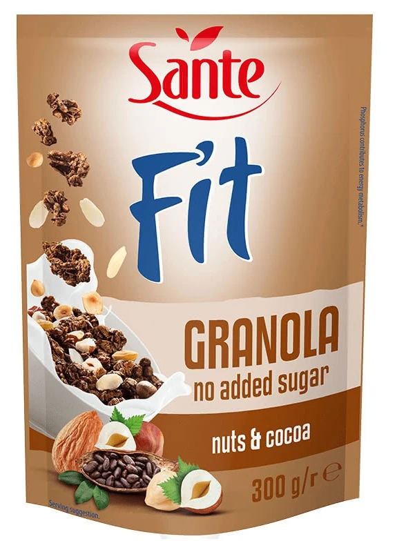 Гранола Granola Fit 300g Nuts Cocoa (No Added Sugar) Go On Nutrition (254371912)