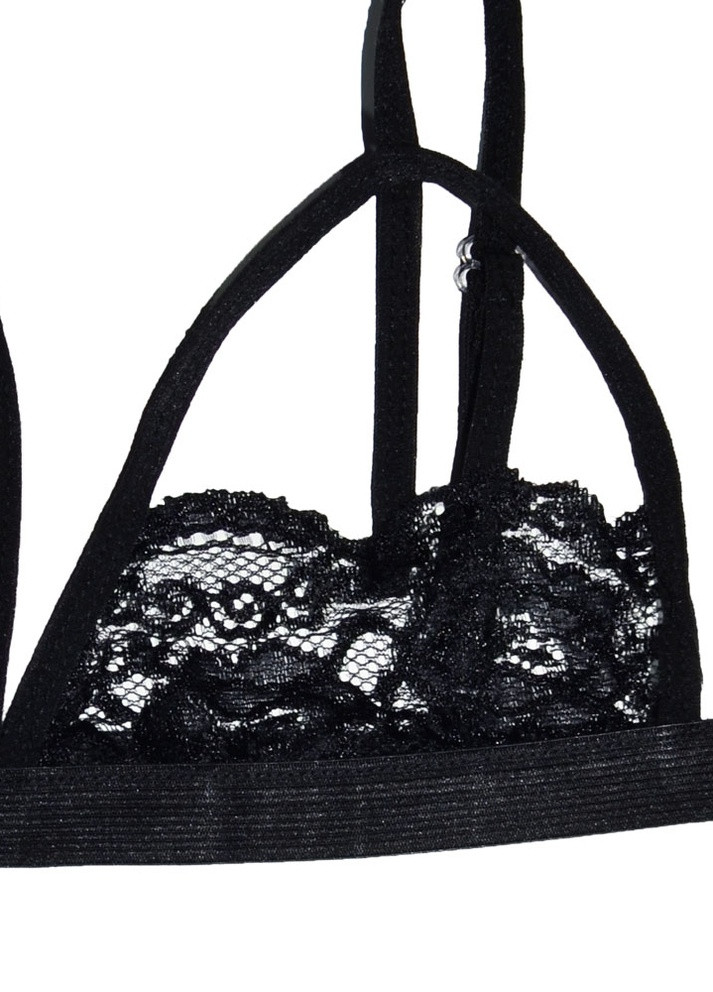 Черный демисезонный сексуальный соблазнительный эротический комплект – эротическое бельё Langsha