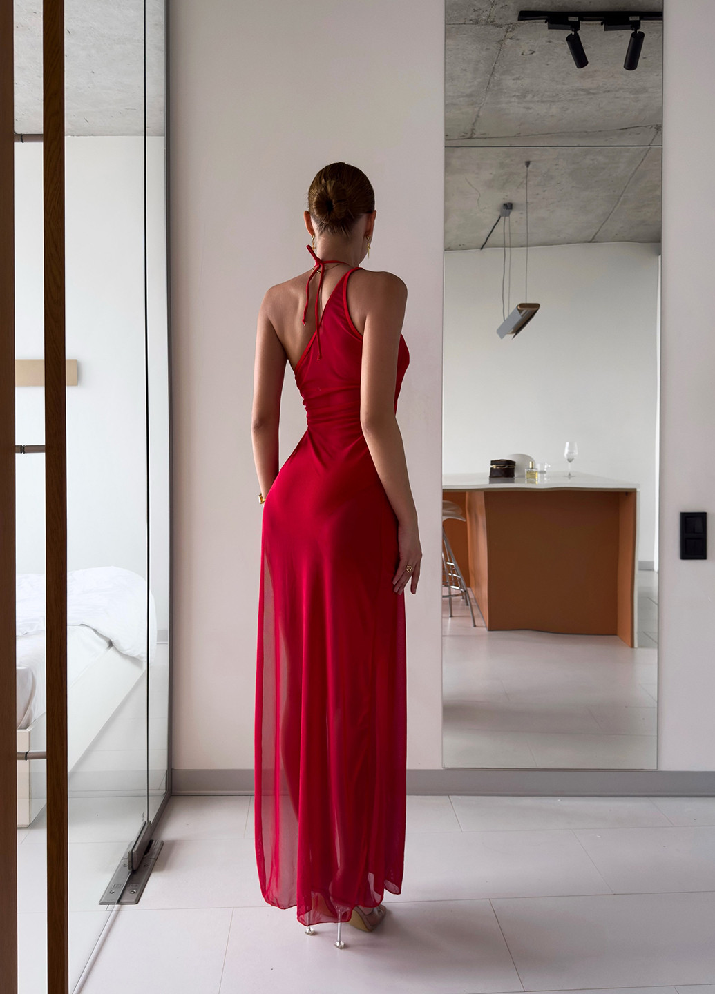 Красный летний пляжный комплект женский (купальник, накидка) бикини, раздельный NOVA VEGA