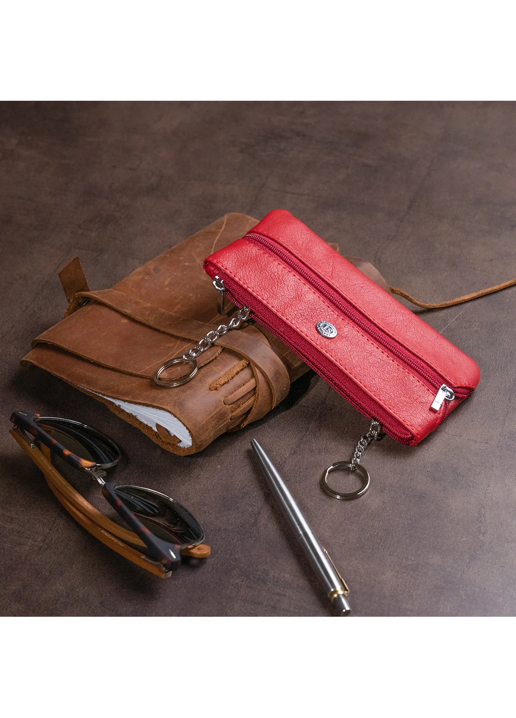 Жіночий шкіряний гаманець-ключниця 15,5х7х0,5 см st leather (229458701)