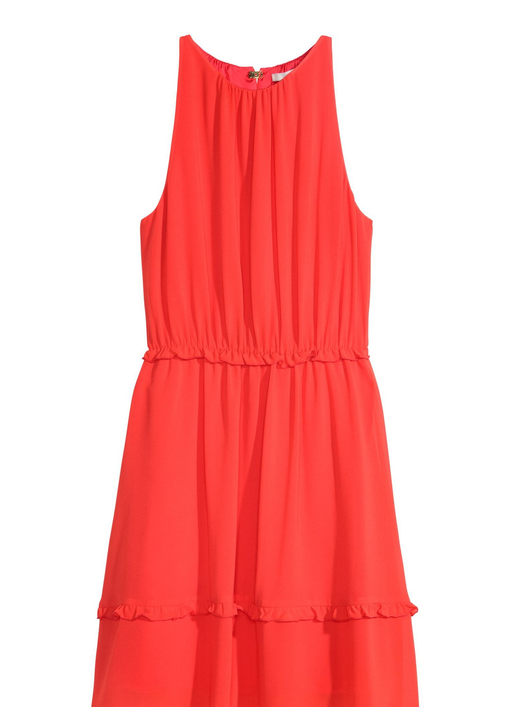 Коралловое вечернее платье H&M однотонное